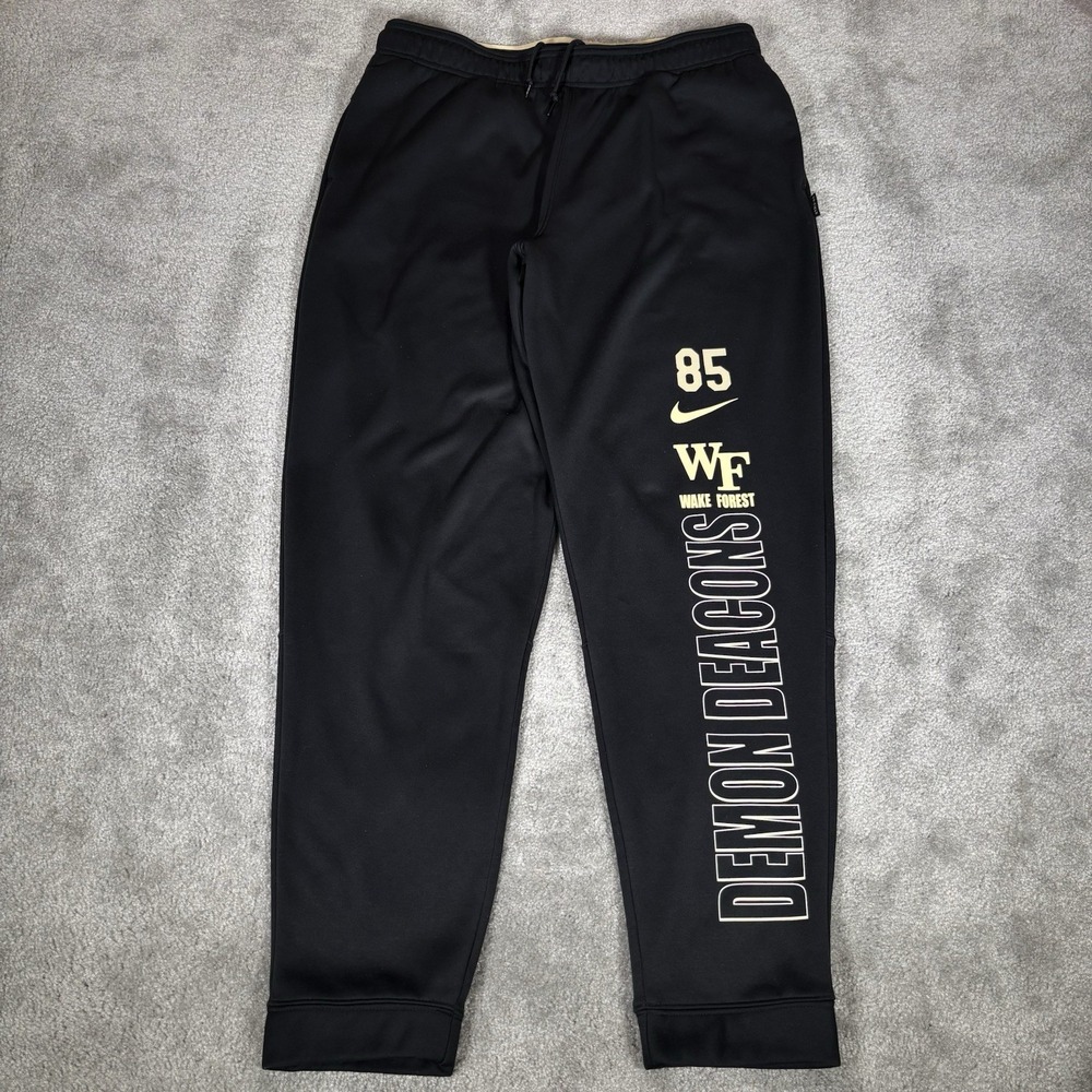 Nike Wake Forest Demon Deacons Track Pants Mens XL Black Dri Fit #85 On Field